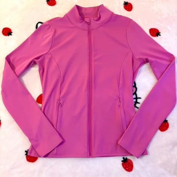 PINK Victoria’s Secret Hot Pink Zip-Up Relay Jacket and Skirt Set Size Medium - Picture 2 of 16